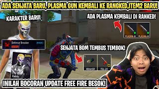 ADA SENJATA BARU TEMBUS TEMBOK amp BANYAK ITEM BARU KEREN INILAH BOCORAN UPDATE FF BESOK 😱 [upl. by Morna]