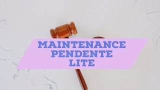 Maintenance Pendente Lite [upl. by Lain]