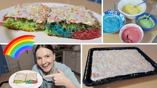 Bunter Papageienkuchen • Regenbogenkuchen vom Blech • Sabrina Andexer [upl. by Auqenahs]