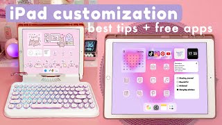 Best iPad customization tips  free apps in 2022 ✨ useful widgets aesthetic homescreen and more [upl. by Nezam]