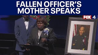 Fallen Dallas Police Officer Darron Burks mother speaks at her sons funeral [upl. by Hartley270]