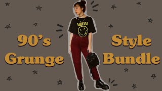 90s Grunge Style Bundle  Depop Mystery Style Bundle Review and Unboxing [upl. by Delainey]