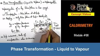 Class 11 Physics  Calorimetry  8 Phase Transformation  Liquid to Vapour  For JEE amp NEET [upl. by Ledarf]