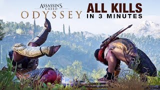 Assassins Creed Odyssey in 3 Minutes  ALL Finishing Moves  Brutal Kills Compilation [upl. by Yrtua]