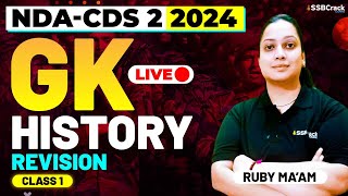 NDA amp CDS 2 2024 Exam GK Live  History Revision  Class 1 [upl. by Riki]