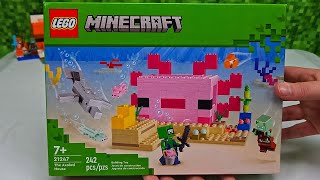 Building Lego Minecraft  The Axolotl House  ASMR Build Along [upl. by Egroej]