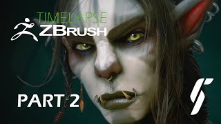 Zbrush Timelapse  Orc Ranger from reference PT 2 [upl. by Akenaj]