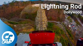 Lightning Rod wChain Lift front seat onride 5K POV 60fps Dollywood [upl. by Anaik79]