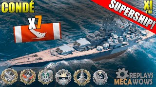 SUPERSHIP Condé 7 Kills amp 294k Damage  World of Warships Gameplay 4k [upl. by Volny]