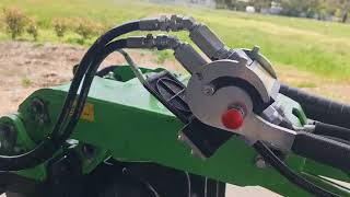 Versatach grab attachment on Avanti 745 Optidrive Loader [upl. by Annavas117]