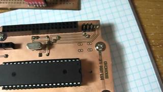 DIY DoubleSided PCB homemade development board with Atmega644PA reupload [upl. by Soluk]