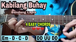 Kabilang Buhay Guitar Tutorial  Bandang Lapis 4 Basic Chords  SUPER EASY [upl. by Ahsilahk]