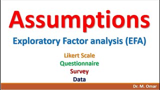 Assumptions for Exploratory Factor Analysis EFA [upl. by Olsson53]