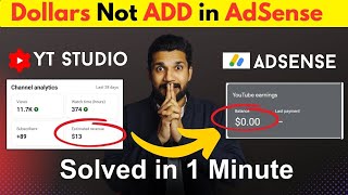 Dollars not ADD in AdSense  YouTube Payment not showing in AdSense 2024 [upl. by Brent]