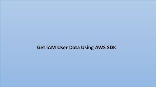 How to get AWS IAM role data in AWS SDK using STS [upl. by How]