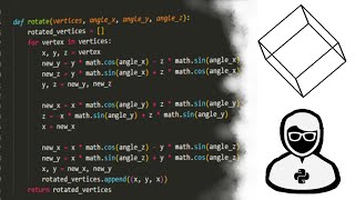 Rotating 3D Cube with Pygame  Programming Tutorial no talk [upl. by Couture]