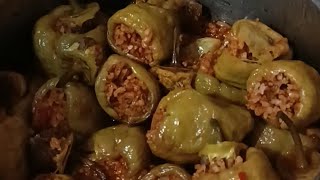 BULGUR PİRİNÇ KARIŞIK BİBER DOLMASI TARİFİ NASIL YAPILIR [upl. by Salome]