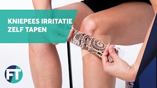 Kniepees irritatie  aanhechting knie overbelasting zelf tapen » Instructie » FysioTape [upl. by Matty157]