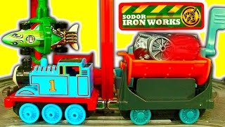 Thomas At The Ironworks Take N Play Color Change Hot Wheels Fun Toy Review [upl. by Zetrac]