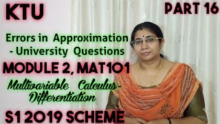 Errors in Approximation  Linear algebra and CalculusModule 2 MAT101 S1 KTU Maths Part 16 [upl. by Paapanen328]