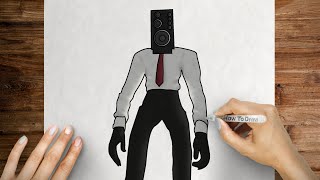 How to draw Speaker Man Skibidi Toilet [upl. by Mur]