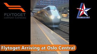 Flytoget Airport Express arriving at Oslo Central  Norway  shorts [upl. by Nerral16]