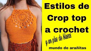 Estilos de CROP TOP juveniles tejidos a crochet para mujer [upl. by Shaina989]