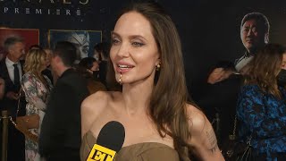 Angelina Jolie on How Her Kids REALLY Feel About Her Eternals Look Exclusive [upl. by Aihsiyt]