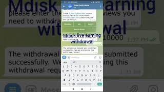 Mdisk live withdrawal earning proof shorts mdisk [upl. by Jacques]