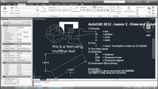 AutoCAD 2012  Lesson 2  Draw and Annotatemp4 [upl. by Tilney]