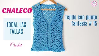 CHALECO CROCHET EN PUNTO RED Y ABANICOS  TODAS LAS TALLAS [upl. by Torrey730]