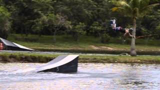 Wakeboarding in Indonesia Batam  Cable Ski  roll to revert hoochie glide [upl. by Anotyad]