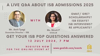 Live QampA about ISB Admissions 2025 [upl. by Shelton]