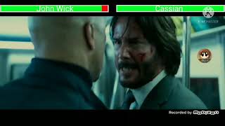 John Wick vs Cassian with healthbars second fight John Wick Chapter 2 [upl. by Eirelav]