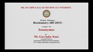 Biochemistry  Isoenzymes  AKTU Digital Education [upl. by Iuqcaj]