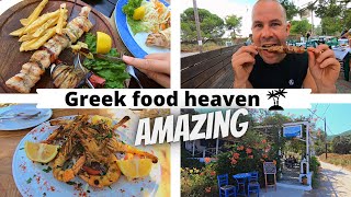 Eating greek food in SKIATHOS  our Greek food tour [upl. by Amuwkuhc]