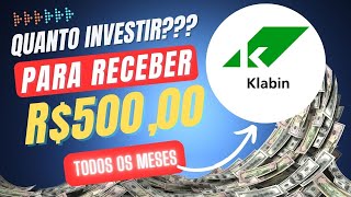 KLABIN  QUANTO INVESTIR  PARA RECEBER R 500 NO MÊS  Preço Teto Método Barsi [upl. by Niel]