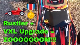 Traxxas Rustler with the Velineon® VXL3s Brushless Power System Upgrade Speed Test [upl. by Bettye370]