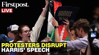 US Election 2024 LIVE ProPalestinian Protesters Disrupt Harris Rally in Battleground Wisconsin [upl. by Nirrok983]