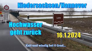 Leine Hochwasser geht zurück ► 1612024 ► Niedersachsen Raum Hannover Schloss Marienburg [upl. by Sager]