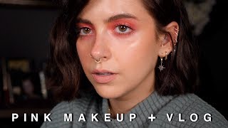 VLOG  PINK MAKEUP TUTORIAL  sunbeamsjess [upl. by Sima626]