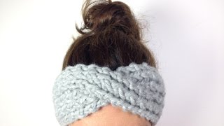 Cómo tejer una cinta turbante  diadema de lana en telar Tutorial DIY [upl. by Asta]