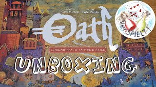 Oath Cronicles of Empire amp Exile Kickstarter Unboxing Leder Games Cole Wehrle Autor von Root [upl. by Ecirtaemed377]