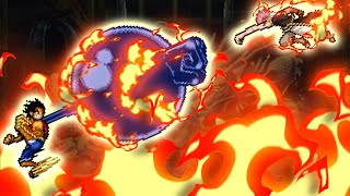 Luffy vs Natsu  The 5th Emperor vs The Son of the Fire Dragon  Sprite Animation [upl. by Euqinobe465]