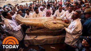 Archaeologists Open Ancient Coffins In Egypt  TODAY [upl. by Rochus]