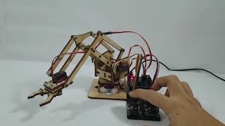 Arduino DIY MeArm 4DOF Wooden Robotics Robot Arm Kit  SG90  MG90s Servo Motor [upl. by Ajan]