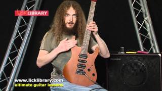 Guthrie Govan Tapping Technique Guitar Lesson Tips  Licklibrary [upl. by Anelat698]