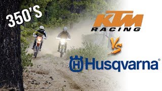 KTM 350 EXCF VS Husqvarna FE350  Owners Swap Bikes [upl. by Ronyam678]