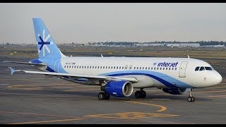 Interjet A320 take off Mexico city and landing at Puerto Vallarta [upl. by Brest]