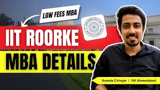 Low Fees MBA from IIT Roorkee at 90 Percentile  CAT Cutoff Placement and Full Details [upl. by Barrada]